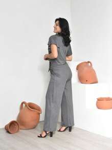 Women Two-Piece Outfits - 深灰色 - 查看 3