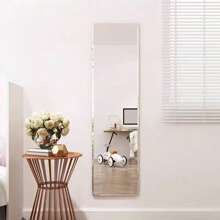 Door Mirror Full Length, 52"X 15.5" Full Body Over The Door Hanging Wall Mounted Mirror For Bedroom, Living Room, Cloakroom,Door Mirror Full Length, Full Body Over The Door Hanging Wall Mounted Mirror For Bedroom, Living Room, Cloakroom, Round White - 米色 - 查看 10