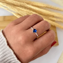 Women Single Ring - Navy Blue - View 1