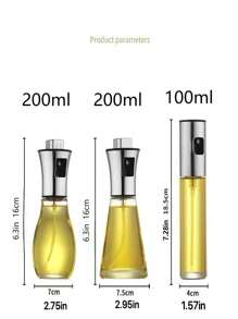 A 100ml/200ml Glass Oil Spray Bottle, Kitchen Spray Push-Type Barbecue Oil Spray Pot, Fitness Home Kitchen Cooking Oil Olive Oil Atomization Oil Control Pot - Multicolor - View 2