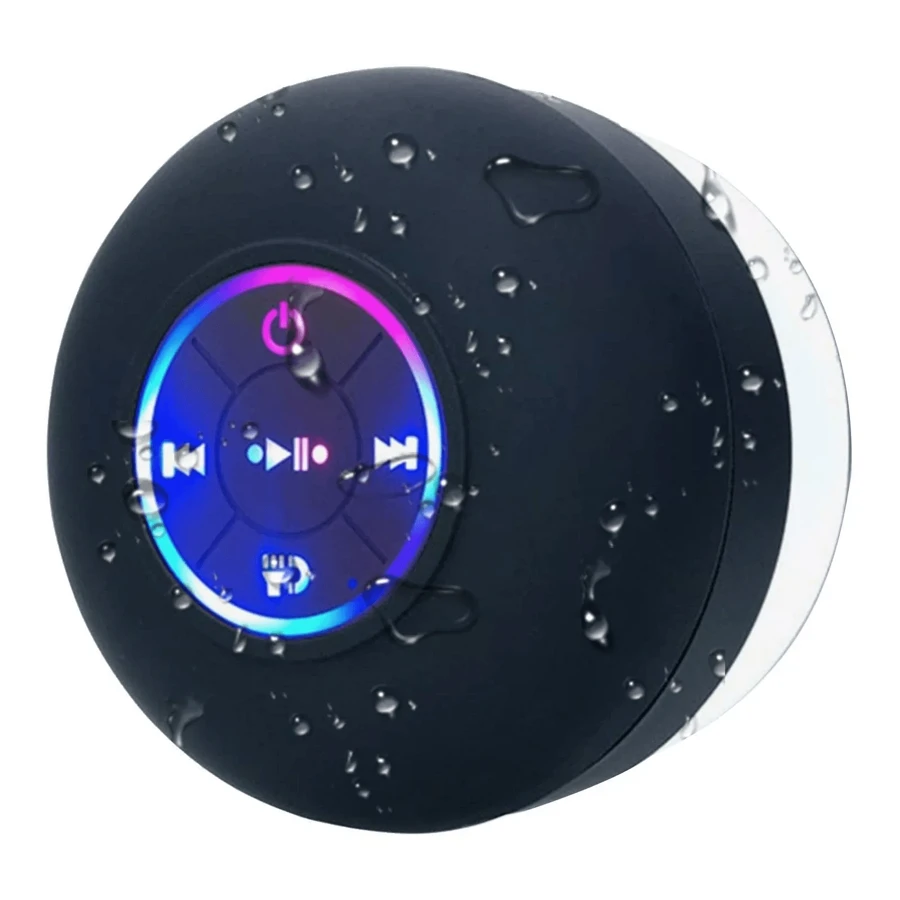 Wireless Shower Speaker Waterproof 5.0 Bluetooth Speaker With Suction - Black - View 1