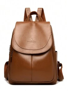 High Quality Leather Backpack Women Large Capacity Travel Backpack Fashion School Bags Shoulder Bags For Women 2024 New - Brown - View 4