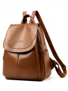 High Quality Leather Backpack Women Large Capacity Travel Backpack Fashion School Bags Shoulder Bags For Women 2024 New - Brown - View 5