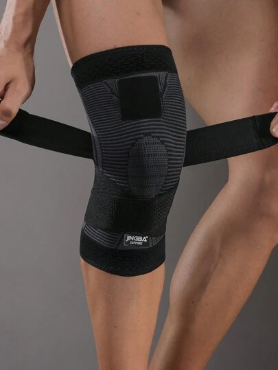 JINGBA SUPPORT Unisex Elastic Breathable Knee Sleeve With Adjustable Strap, Suitable For Basketball, Cycling, Running And Other Sports
