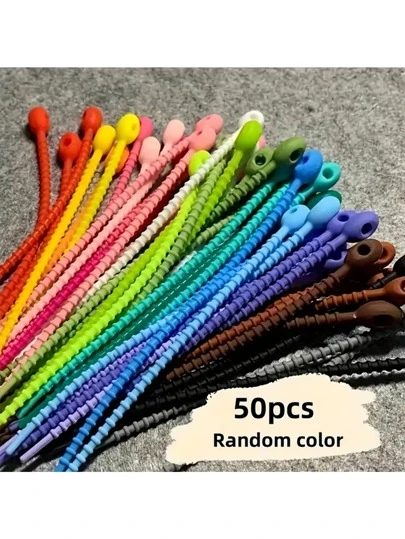 10/15/20/30/50 件 120 毫米硅胶线整理套随机颜色硅胶线收纳盒耳机线绕线器套件，生日/复活节/总统日/男朋友/女朋友的礼物