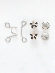 2 Pairs/Set, 3 Pcs Waist Cincher Adjustable Buckle Set, Denim Pants Extender Buckle, Pants Adjuster Buckle (Silver & Gold) - Waist Buckle - View 9