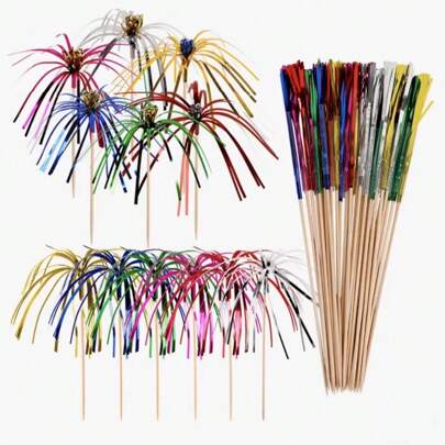 10/30 que pháo hoa tua rua nhiều màu dùng để trang trí bàn tiệc, xiên trái cây lạ mắt cho sinh nhật, ngày của cha, ngày của mẹ, lễ tốt nghiệp, ngày Canada, lễ kỷ niệm thu hoạch - không cần điện hoặc pin, không có lông vũ, giáng sinh