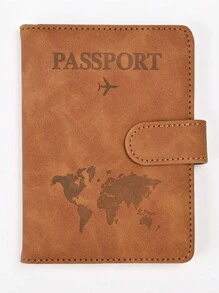 1 件多功能 RFID 屏蔽变色 PU 皮革旅行护照夹带地图图案，适用于商务旅行和户外旅行旅行用品旅行组织者旅行物品旅行钱包护照夹护照钱包海滩度假包夏季 - 彩色 - 查看 7