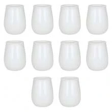 PromoClick Paquete de 10 Vasos de Plastico PET de 350ml - Blanco - Ver 3