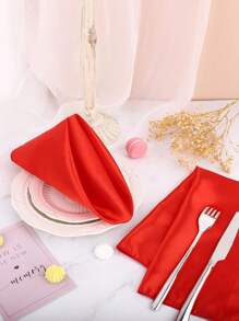 High-Quality Satin Napkins, Soft And Square Shaped, Ideal For Dinner Parties, Wedding Receptions, Festive Table Decoration - Multicolor - View 4