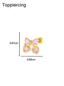 Toppiercing 1 chiếc khuyên xỏ hình trái tim bằng thép không gỉ hình bướm đính đá Zirconia phiên bản Hàn Quốc thời trang cho ngày lễ tình nhân, mẹ, mẹ, ngày của mẹ, quà tặng - Nhiều màu - Xem 6