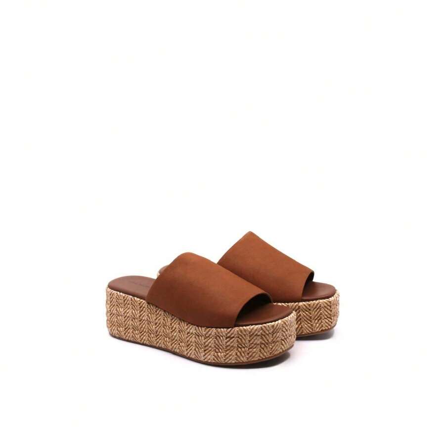 Free People Women's Harbor Raffia Platform Sandal In Tan - tanné - Voir 1