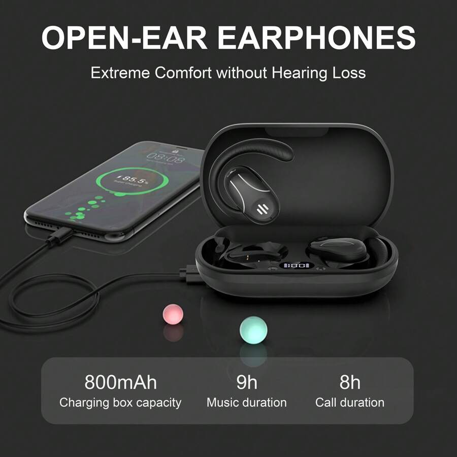 Nouvelle arrivée Écouteur Bluetooth sans fil rotatif non intraauriculaire, crochet d
