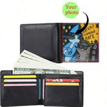 Custom DIY Dog Photo Personalized Character Photo Personalized Wallet,Versatile Credit Card Holder - Black - View 1