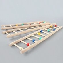 Accesorios para jaula de loro Escalera de madera maciza para juguetes de aves, juguetes para loros, escalera para trepar para loros
