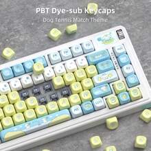 MageGee Air75 Wireless Mechanical Gaming Keyboard RGB PBT Puppy Theme Keycaps Gasket Mount Keyboard 2.4G/BT5.2/USB-C Hot Swappable Custom Pre-Lubed Blue Whale Switch Keyboard Creamy Mechanical Keyboard For Laptop/Tablet//WIN