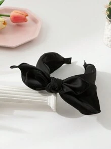 1 Stück elegantes französisches Schleifenhaarteil, geeignet für Ausgänge und Zuhause, Valentinstag, Haarband, Haarreifen, Haarzubehör, schwarzes Haraccessoire - Schwarz - Übersicht 3