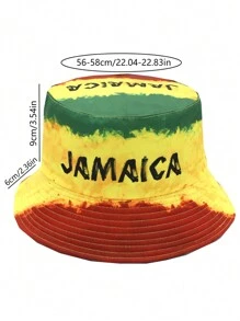 Jamaican Art Style Lightweight Reversible Bucket Hat, Unisex Outdoor Holiday Leisure Sunshade Bucket Hat, Ideal Gift
