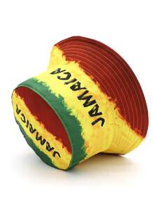 Jamaican Art Style Lightweight Reversible Bucket Hat, Unisex Outdoor Holiday Leisure Sunshade Bucket Hat, Ideal Gift