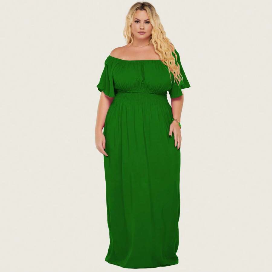 Plus Size Dresses - màu xanh lá - Xem 1