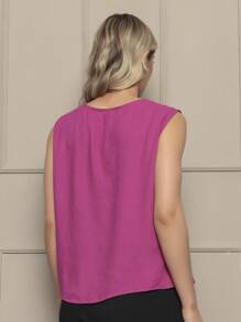 Women Blouses - 品紅 - 查看 2