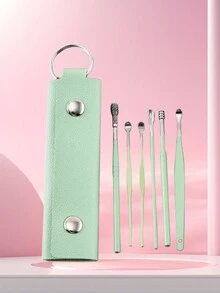 1pc Multi-Functional Ear Spoon Set With Leather Case, Adults Ear Pick Tools Spiral Earwax Removal Kit, Portable And Professional Complete Set - Multicolor - View 13