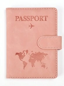 1 件多功能 RFID 屏蔽变色 PU 皮革旅行护照夹带地图图案，适用于商务旅行和户外旅行旅行用品旅行组织者旅行物品旅行钱包护照夹护照钱包海滩度假包夏季 - 彩色 - 查看 10