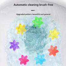 1 件带花朵图案的马桶清洁剂凝胶印章，6 种香味选择，浴室清洁用品，多功能凝胶，用于除臭、清洁、消毒和芳香（包括清洁凝胶印章和推杆）