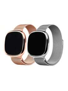 2入組磁力方形數字顯示情侶/閨蜜電子手錶禮物 - 彩色 - 查看 1