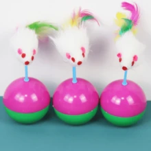 1pc Random Color Feather Mouse Toy Cat Toy, Wobble Stuffed Mouse Toy For Cats, Interactive And Smart Cat Entertainment - Multicolor - View 1