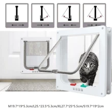 XL Lockable Pet Door 4 Way Locking Small Medium Large Dog Cat Flap White Frame - White - View 4