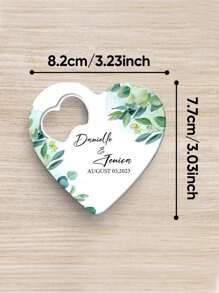 1 pieza Abridor de botellas con texto personalizado, se puede personalizar con nombre y fecha, imán de refrigerador, abridor de botellas con texto, abridor de botellas personalizado, imán de refrigerador personalizado, regalo personalizado - Forma de corazón - Ver 4