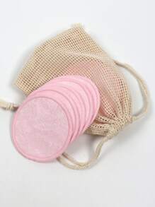 Makeup Remover Pads With Storage Bag - Pack Of 5/10/20, Soft And Reusable Rounds, Suitable For Cleansers, Washable Bamboo Pads, Ideal For All Skin Types - Baby Pink - View 10