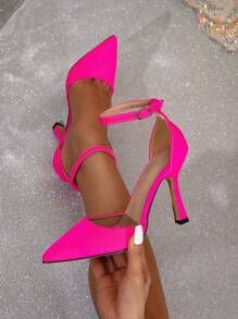Women's Stylish And Versatile Pink High Heels, Comfortable 9.5cm Height, Perfect For Work And Parties - Hot Pink - View 1