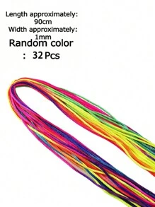 32 piezas Set de bandas de cuerda de cabello trenzado con gradiente de colores surtidos para trenzas de cola de caballo, accesorios para peinar el cabello con trenzas DIY para niñas - Multicolor - Ver 4
