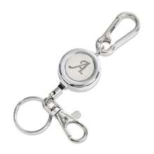 1pc Fashionable Silver Letter Retractable Carabiner Hook Buckle, Multi-Function Retractable Lanyard, Backpack Luggage Connector Clip, Bag Accessory, Keychain, Simple & Practical For Daily Use, Personalized Gift For Name Initial