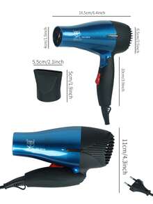 Travel Hair Dryer For Pet With 1 Concentrator Nozzle ,Compact Hair Dryer With Folding Handle, High-Speed Low Noise Thermo-Control Hairdryer For Pet, Travel Blow Dryer