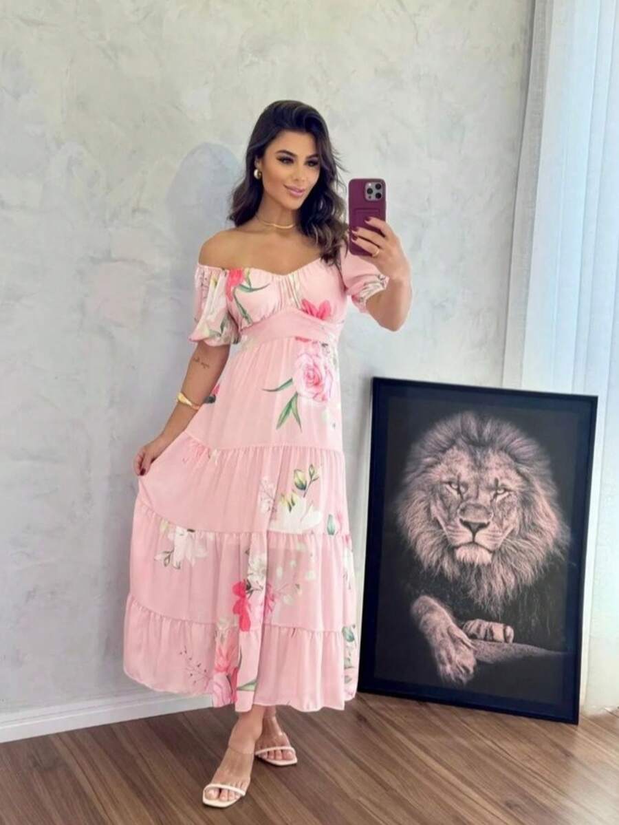 Women Midi Dresses - Màu Hồng baby - Xem 1