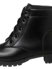 Women's Combat Boots Short-Tube Tractor Boot Low Heel Stylish Soft Comfortable Ref. 20/222 - 黑色 - 查看 3