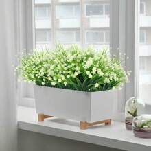 10 Bundles Artificial Flowers For Outdoors Fake Plastic Plants Faux Shrubs Greenery Wheat Grass UV Resistant For Spring Summer Garden Patio Window Box Office Table Kitchen Home Decoration - 白色 - 查看 3