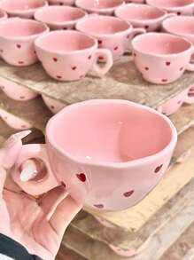 1 chiếc cốc gốm hình trái tim màu hồng theo phong cách Bắc Âu, cốc cà phê latte kiểu Mỹ cực kỳ hấp dẫn kèm cốc trà chiều thủ công để sử dụng tại nhà, quà tặng lễ hội, quà tặng sinh nhật, đồ dùng cho tiệc, thích hợp làm quà tặng cho bạn trai, bạn gái - Nhiều màu - Xem 7