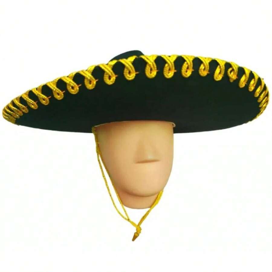 SOMBRERO CHARRO TIPICO MEXICANO - Dorado - Ver 1