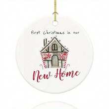 1PC New Home Ornament,First In Our New Home, First Home Ornament,Hanging New House Tree Decorations Home Decor Christmas Decorations Room Decor Christmas - White - View 9