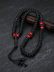 1 pièce Bracelet de prière vintage multicouche avec perles de Bouddha longues pour la récitation de sutras et la vénération - perles - Voir 1