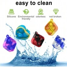 32 Pcs Mini Pop Keychain Fidget Toys Stress Relief Hand Toys, Easter Basket Stuffers Mini Pop Push It Fidget Toy Keychain For Adults, Mini Pop Push It Bubble Fidget Sensory Toys - Multicolor - View 4