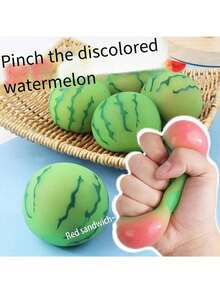 1pc Watermelon Squishy Toy For Stress Relief And Entertainment, Prank Toy For Adults - All Specifications - View 4