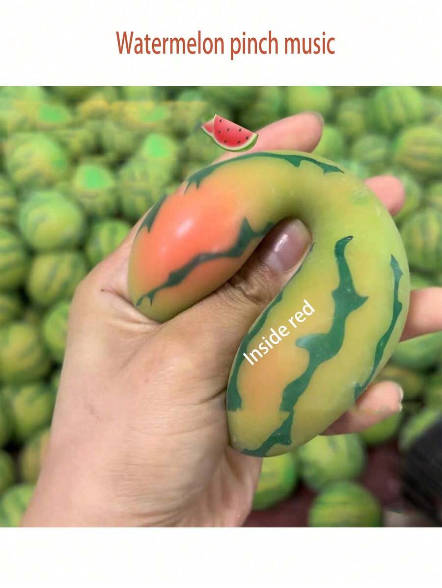 1pc Watermelon Squishy Toy For Stress Relief And Entertainment, Prank Toy For Adults - All Specifications - View 1