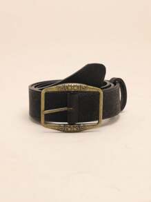 1 条黑色 PU 皮带，配古铜扣和印花图案，适合夏季、秋季、万圣节 - 黑色 - 查看 2