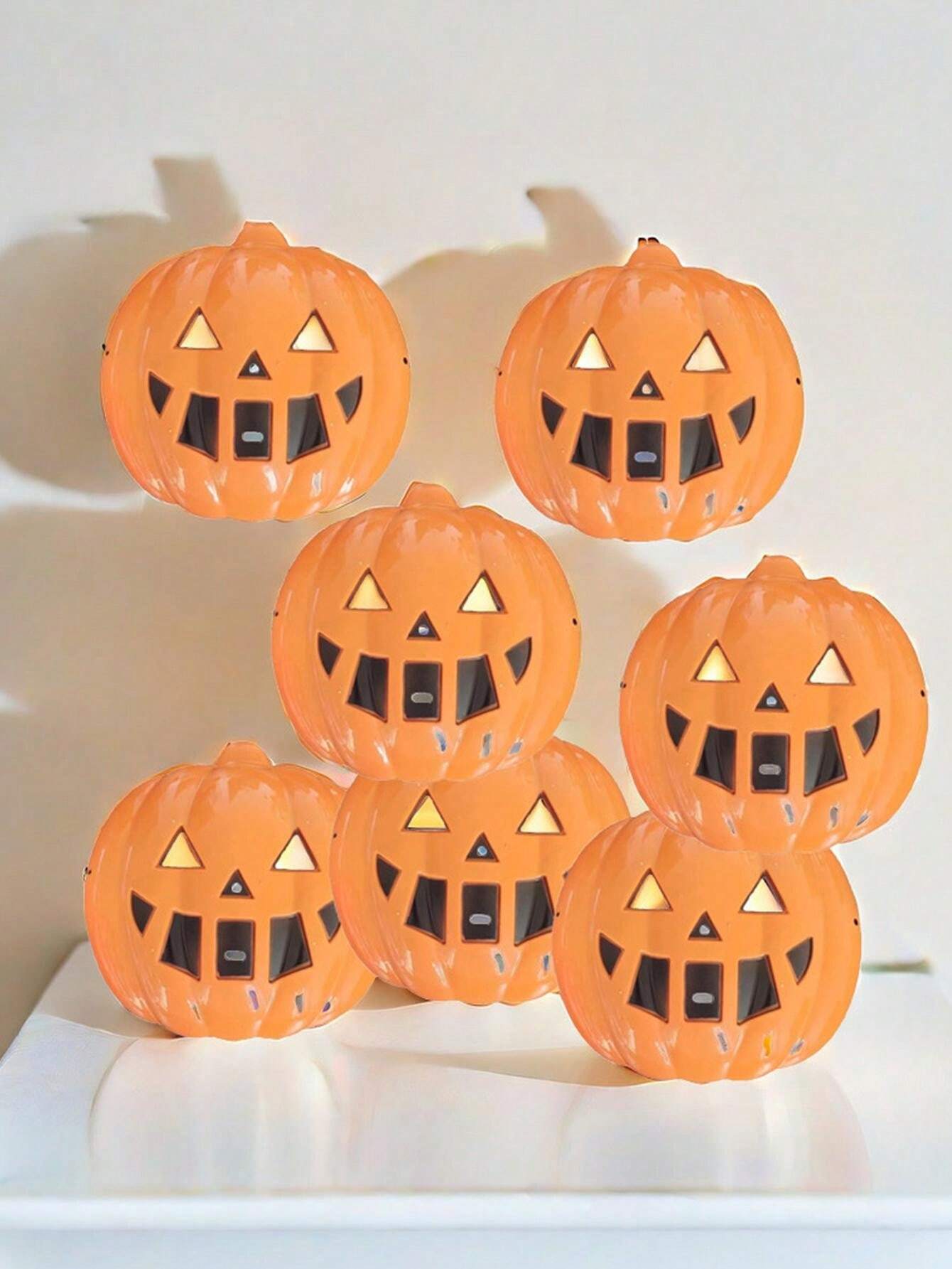 1pc Halloween Pumpkin Face Mask, Plastic Yellow Pumpkin Field Skull