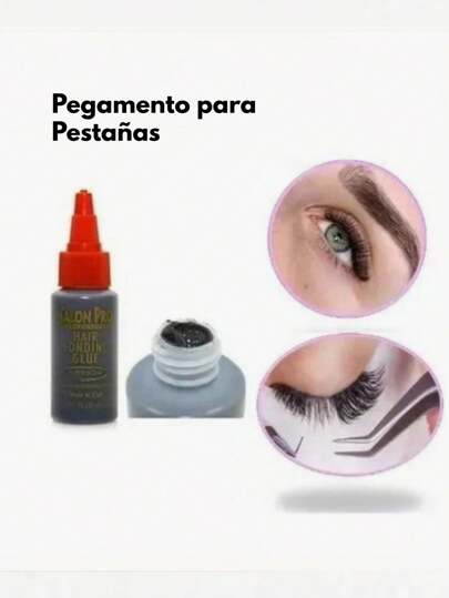 Pegamento Latex Salon Pro Extensiones Naturales, Pestañas Adhesivo, Pegamento para pestañas de grupo. SALON PRO duracion 3 semanas, pontelas tu misma